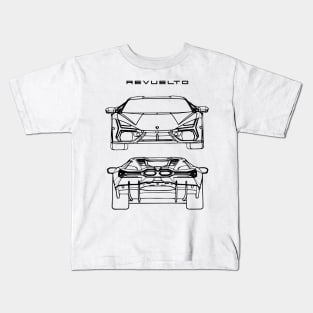 Lamborghini Revuelto Blueprint Kids T-Shirt